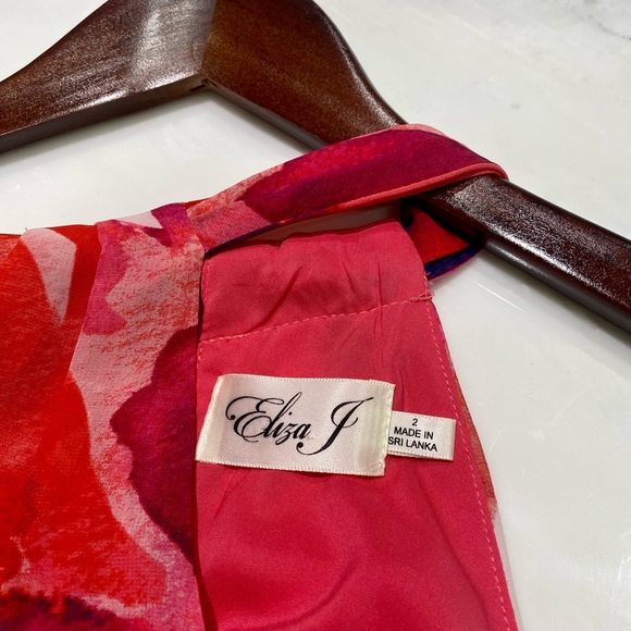 Eliza J Floral Print Halter Maxi Dress Size 2 - Picture 7 of 7